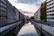 Sunset view of the Spree River in Berlin, Germany