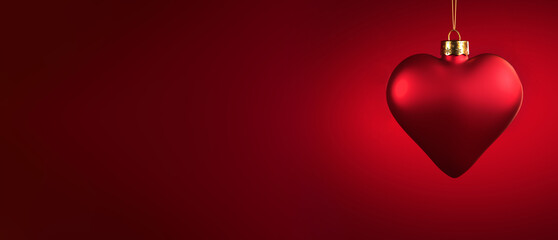 Wall Mural - Red heart Christmas ornament.