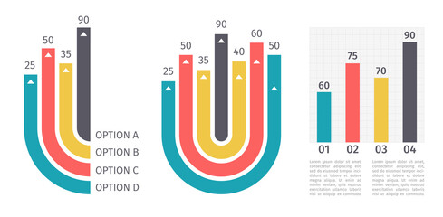 Bar graph template. Vector illustration for workflow layout, diagram, number options, web design. Vector business infographic template for report, presentation in trendy pastel colors