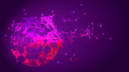Musical background. Equalizer for music. Futuristic background made of colored dots. Vector