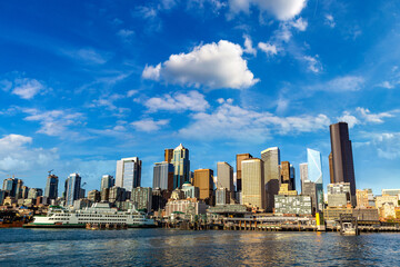 Canvas Print - Seattle cityscape at Elliott Bay