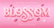 Blossom text, shiny pink editable text effect style