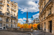 Paris France, city skyline at Eiffel Tower and old building architecture with autumn foliage season