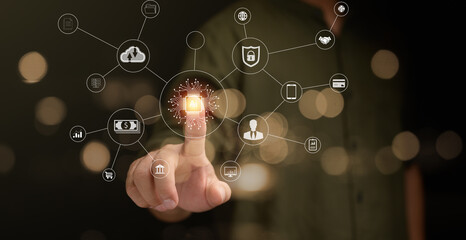 Leinwandbilder - Digital transformation technology strategy, internet of things. the transformation of ideas and the adoption of technology in business in the digital age, enhancing global business capabilities. Ai