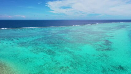 Wall Mural - global warming concept video. coral reef in french polynesia threatened by climate change. changes i
