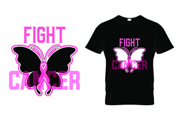 Poster - T shirt design with massage Fight cancer. Breast cancer t shirt design templet easy to print all purpose for man, women and children.