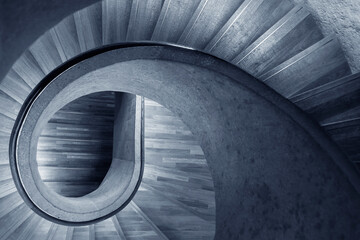 Poster - Modern spiral staircase. Contemporary architecture abstract background