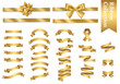 金色のリボンのベクターイラストセット(バレンタインデー,母の日,bow,xmas,X'mas,ウェディング)	