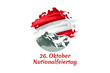 Translation: October 26, National Day. Happy National holiday of Austria vector illustration. Suitable for greeting card, poster and banner.