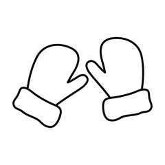 Wall Mural - mitten icon,. set of mittens icons in flat linear design. vector illustration. black icons of winter