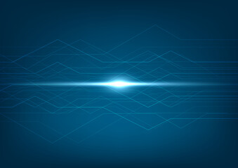 Poster - abstract lines technology connection digital data and big data background.