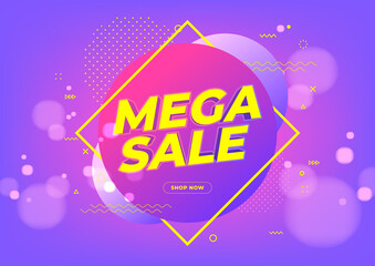 Poster - mega sale banner template design, big sale special offer.