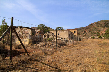 Remains of abandoned buildings of the mines of Rodalquilar village