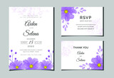 Fototapeta Tulipany - Beautiful digital Hand-painted Feminine watercolor Premium floral and leaves Wedding Invitation Card