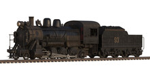 3D Rendering Of A Brand-less Generic Old Steam Train