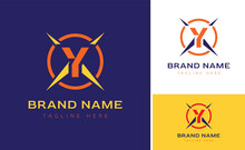 Creative Logo Using Letters Y, X, O For Brand Business Using Colors Orange, Blue And Yellow With Logo Variations Of Branding Designs