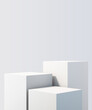 © jarnbeer19 - 3d white product podium mock up background for presentation with white background, 3d rendering