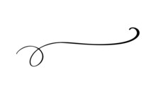 Vintage Vector Elegant Line Calligraphy Divider And Separator, Swirl And Corner Decorative Ornament. Floral Line Design Element. Flourish Curl Element For Invitation Or Menu Illustration