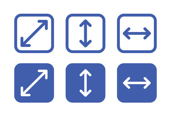 Poster - Size, width and height icon. Extend and enlarge button vector symbol illustration.