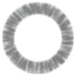 Round textured border frame, halftone dots ring, cirle radiant design element