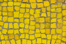 Yellow Texture Of Old Mosaic Masonry