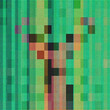 © Westend61 - Full frame shot of pixelated deer on green background