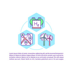 Poster - Alternative energy concept line icons with text. PPT page vector template with copy space. Brochure, magazine, newsletter design element. Natural resources linear illustrations on white