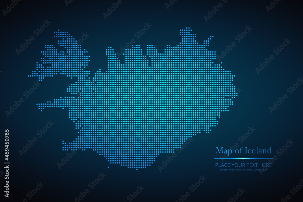 Dotted map of Iceland. Vector EPS10 Stock Vector | Adobe Stock