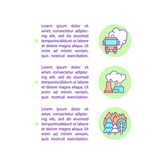 Poster - Air pollution causes concept line icons with text. PPT page vector template with copy space. Brochure, magazine, newsletter design element. Public transport and factories linear illustrations on white