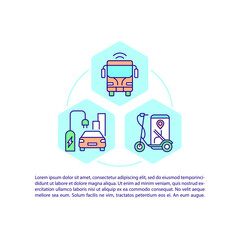 Poster - Public alternative transportation concept line icons with text. PPT page vector template with copy space. Brochure, magazine, newsletter design element. Zero emission linear illustrations on white