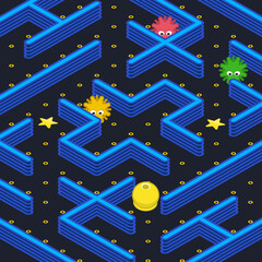 Aufkleber - Game concept. Modern arcade video game interface and design elements. Game world. Vector illustration EPS 10.