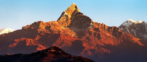 Poster - mount Machhapuchhare, Annapurna area, Nepal himalayas