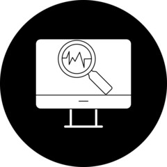 Online Diagnosis Glyph Inverted Icon Design