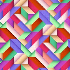 Aufkleber - Background pattern with colorful geomatric shapes and shadow, vector eps10
