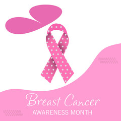 Wall Mural - Vector illustration of a Background for Breast Cancer Awareness Month (October is Cancer Awareness Month).