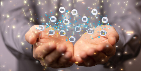 data network 3d digital info
