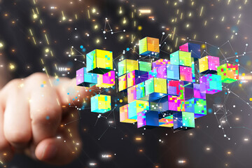Poster - data cloud digital 3d computer