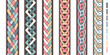 Braid lines. Wicker borders, colored knoted patterns, braided intertwined ropes, vector twist striped ornaments, curly braiding line strings vector set isolated on white