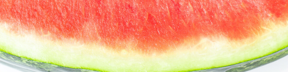 Wall Mural - banner of Red Texture Of Seedless Watermelon with green rind