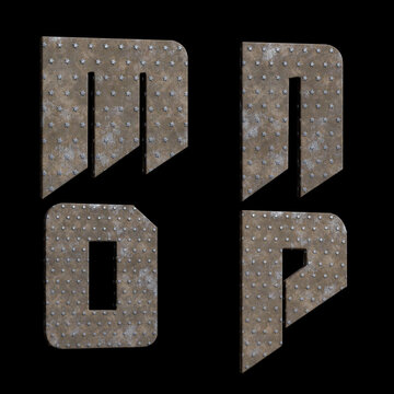 Star metal plate alphabet - letters M-P