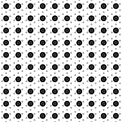 Poster - Square seamless background pattern from geometric shapes are different sizes and opacity. The pattern is evenly filled with big black gramophone record symbols. Vector illustration on white background