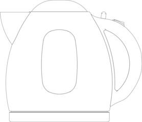 Teapot. Black white electric kettle for the kitchen.