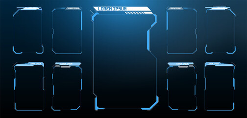 Poster - Digital callouts titles. Set of templates, modern banners of lower third for presentation. HUD, UI, GUI futuristic frame user interface screen elements set. Set with call outs communication. 