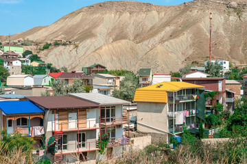 Mountain village in the Crimea, private houses in the mountains