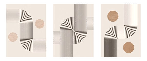 mid century modern minimalist art print with organic geometric shape.