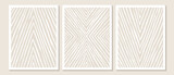 Fototapeta Boho - Trendy contemporary Abstract wall art, Set of 3 boho art prints, Minimal black shapes on beige