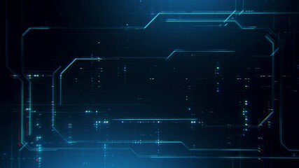 Poster - Abstract technology background. Computer interface hud motion texture. Blue futuristic pattern for modern sci-fi concept. Seamless loop.