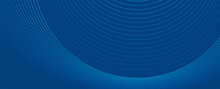 Bright Blue Round Lines Technology Futuristic Background. Minimal Vector Banner Design