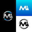 MI Letter Initial Logo Design Template Vector Illustration