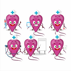 Wall Mural - Doctor profession emoticon with virus diagnosis cartoon character